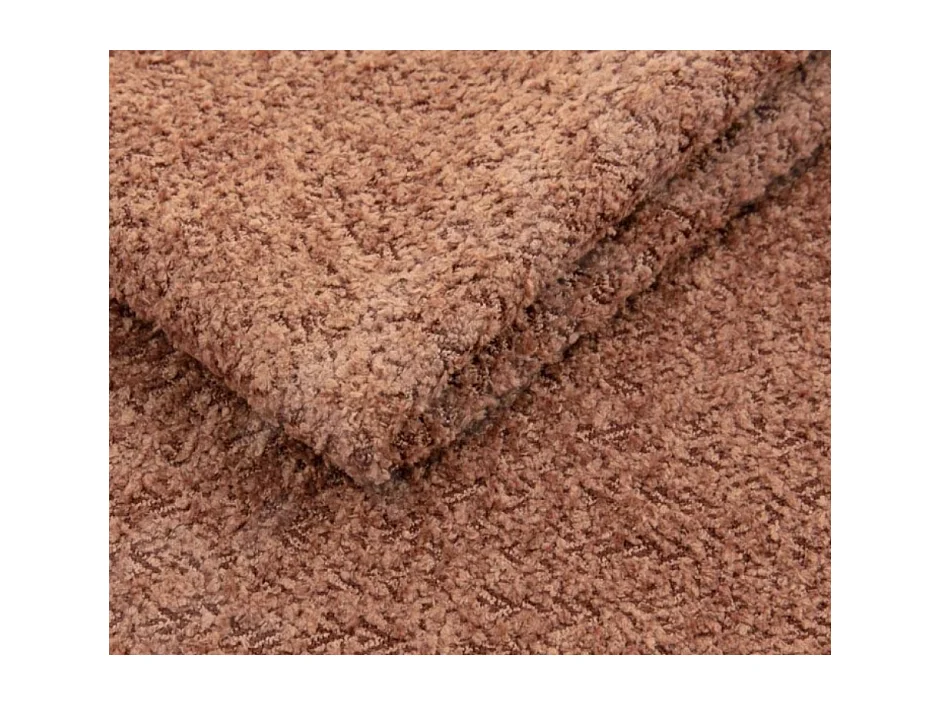 Sofa Molly – Freistehendes Halbrunde Ausführung Designsofa mit zwei eleganten abnehmbaren RückenKissen Abriamo Stoff Größe: 234x101x88 cm Farbe: Braun