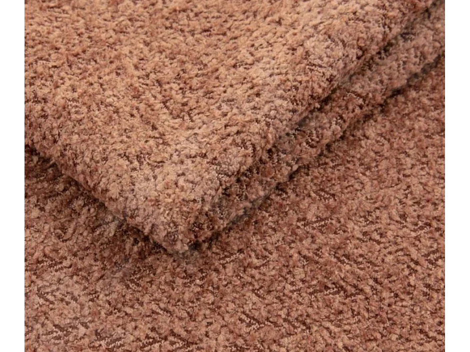 Sofa MOLLY – Design autoportant, forme arrondie, 2 coussins de dossier amovibles, tissu Abriamo, 234x101x88 cm, couleur brun