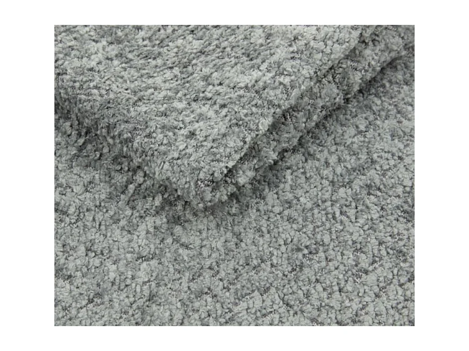 Sofa Molly – Freistehendes Halbrunde Ausführung Designsofa mit zwei eleganten abnehmbaren RückenKissen Abriamo Stoff Größe: 234x101x88 cm Farbe: Grau Seide