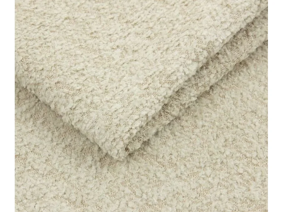 Sofa Molly – Freistehendes Halbrunde Ausführung Designsofa mit zwei eleganten abnehmbaren RückenKissen Abriamo Stoff Größe: 234x101x88 cm Farbe: Beige