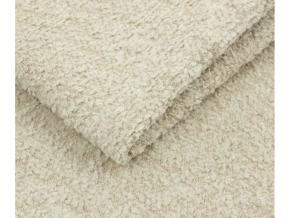 Sofa MOLLY – Design autoportant, forme arrondie, 2 coussins de dossier amovibles, tissu Abriamo, 234x101x88 cm, couleur beige