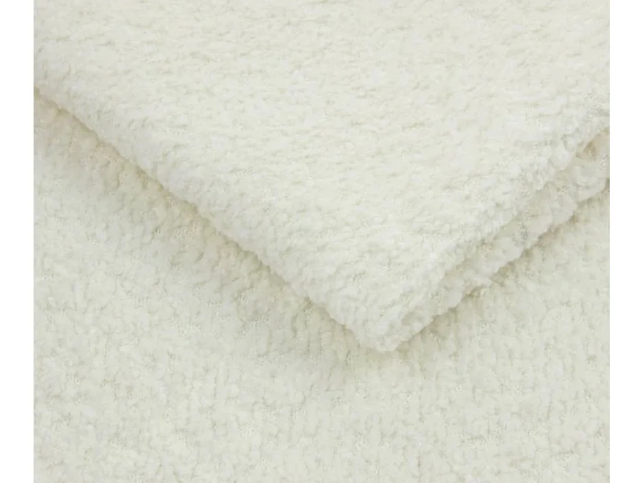 Sofa Molly – Freistehendes Halbrunde Ausführung Designsofa mit zwei eleganten abnehmbaren RückenKissen Abriamo Stoff Größe: 234x101x88 cm Farbe: Weiß