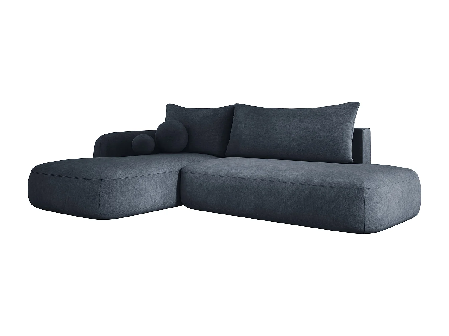 Canapé d'angle BABU avec lit – Sofa convertible moderne CLOUD, 300x105x60cm, côté gauche, Graphite
