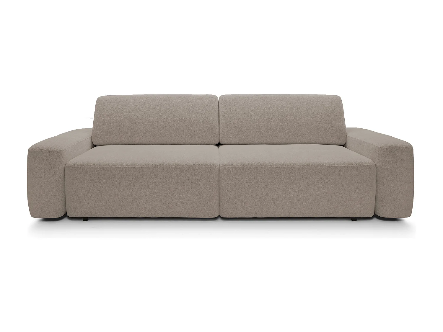 Canapé 4 places, indépendant, coffre, mousse PUR, tissu Raven, couchage 120x200cm, taille 257x82x105cm, Cappucino