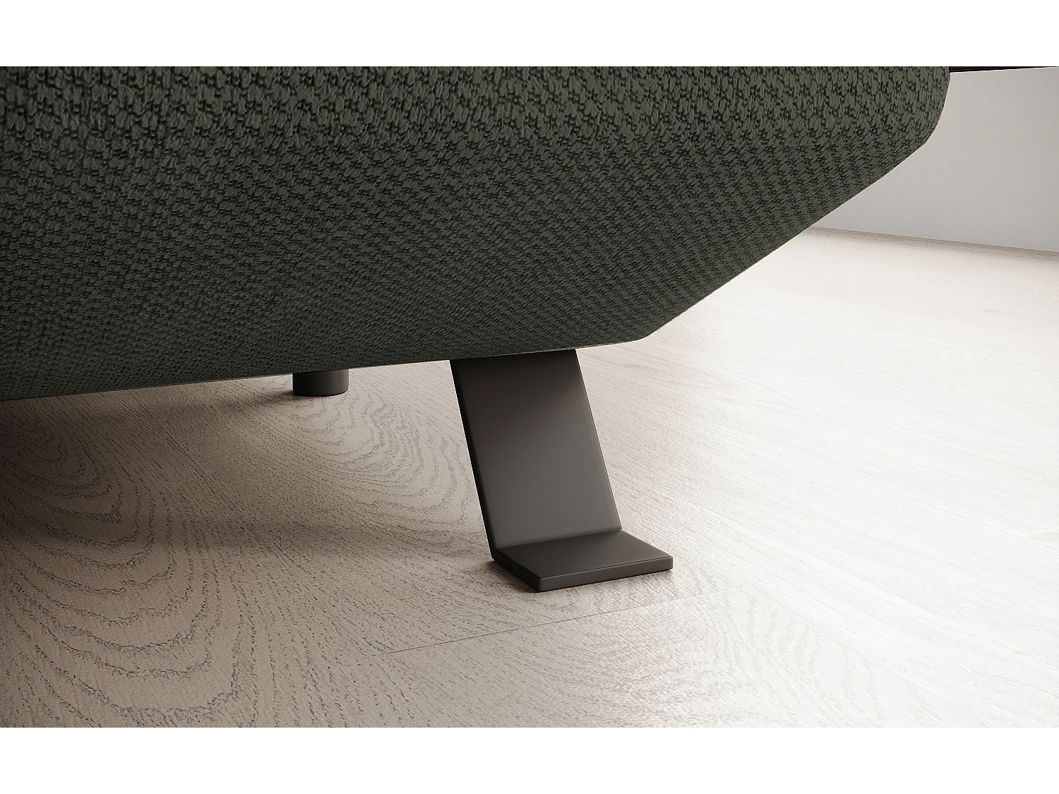 Canapé d'angle RAVEN XL convertible avec tiroir-lit, appuie-têtes réglables, coffre, 334x198x162cm, côté droit Taupe