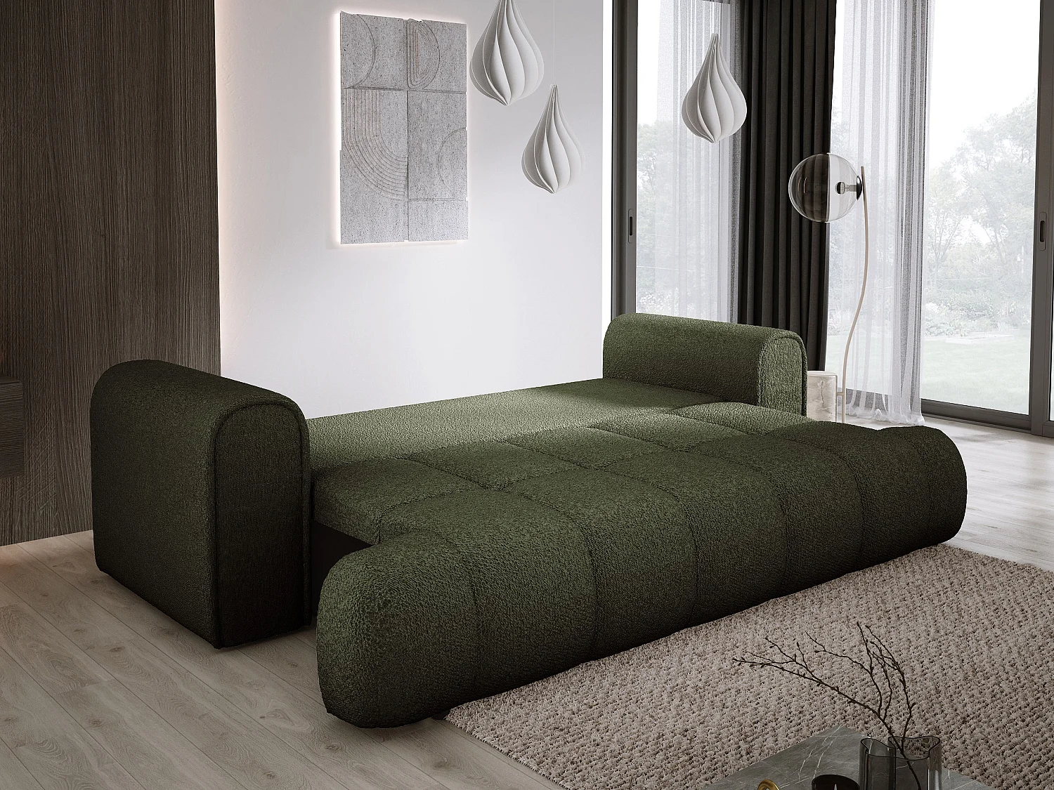 Canapé COCO Canapé-lit Avec Fonction Lit, Tissu Anthology, 2 places, Autonome, Dimension: 250x105x90cm Couleur: Grün