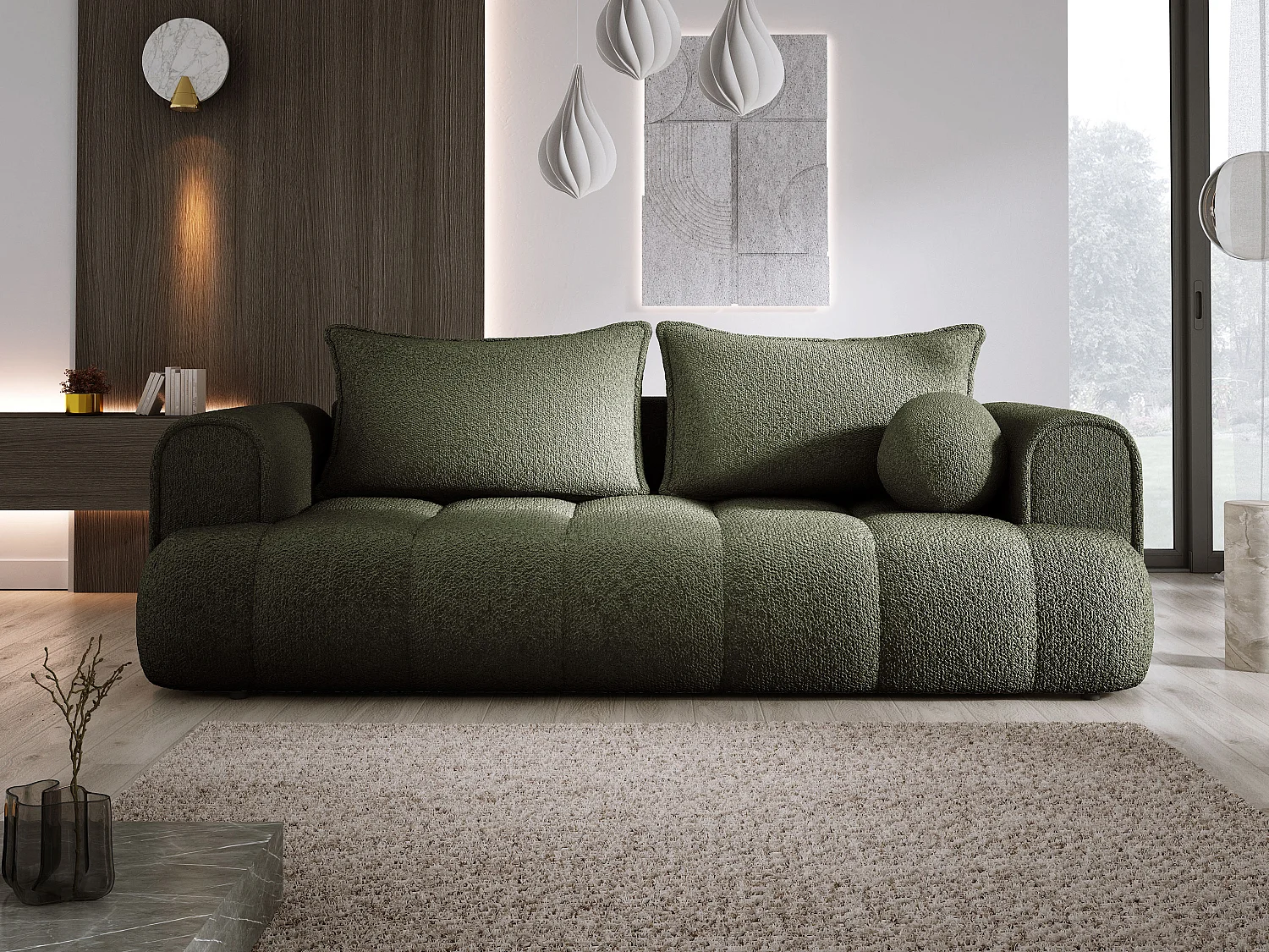 Canapé COCO Canapé-lit Avec Fonction Lit, Tissu Anthology, 2 places, Autonome, Dimension: 250x105x90cm Couleur: Grün