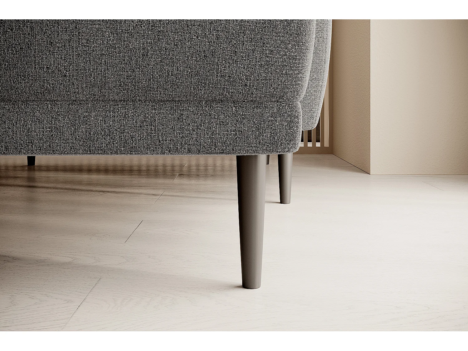 ECKSOFA BONO Stilvolles Sofa mit Schlaffunktion, Robuste Holzfüße, Elegante Armlehnen, Tiefe Sitzfläche 226x164x88cm, Linke Seite Grau