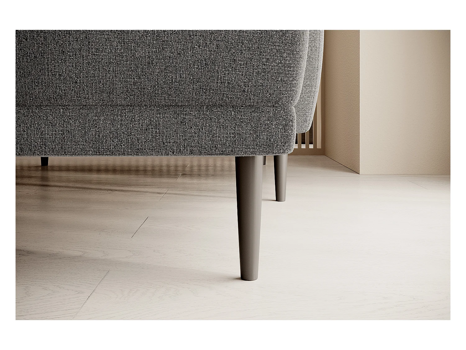 CANAPE BONO Canapé élégant avec fonction sommeil, Pieds en bois robustes, Accoudoirs élégants, Assise profonde 226x164x88cm, Côté gauche Gris