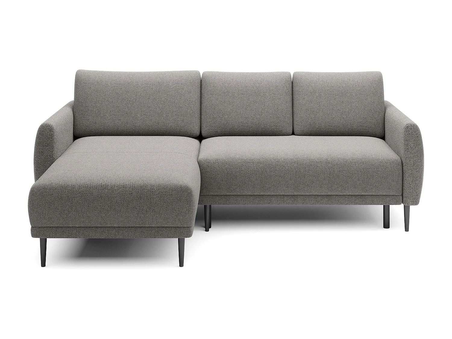 CANAPE BONO Canapé élégant avec fonction sommeil, Pieds en bois robustes, Accoudoirs élégants, Assise profonde 226x164x88cm, Côté gauche Gris