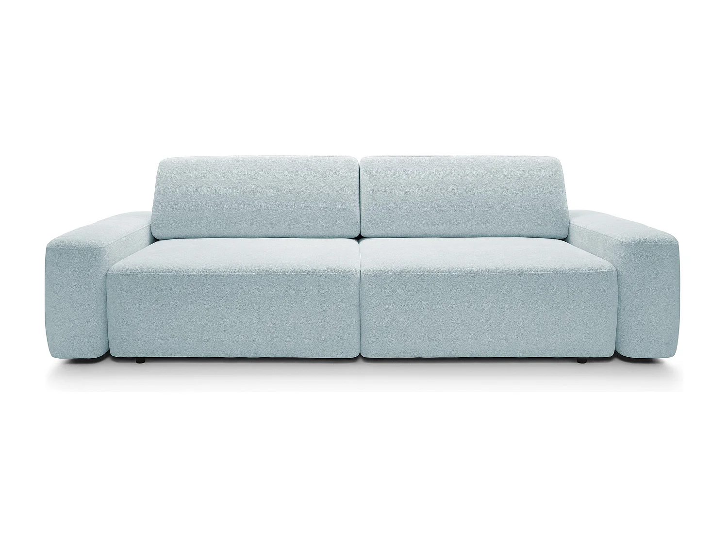 Sofa 4-osobowa, wolnostojąca, pojemnik na pościel, tapicerka pianka PUR, tkanina Raven, funkcja spania: 120x200cm, rozmiar: 257x82x105cm, Gołębi