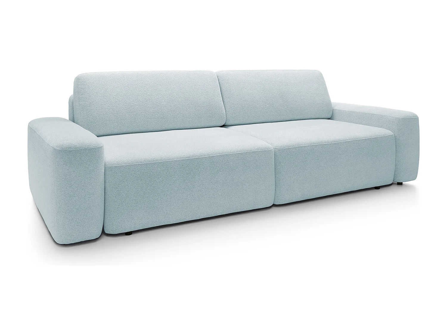 Sofa 4-osobowa, wolnostojąca, pojemnik na pościel, tapicerka pianka PUR, tkanina Raven, funkcja spania: 120x200cm, rozmiar: 257x82x105cm, Gołębi