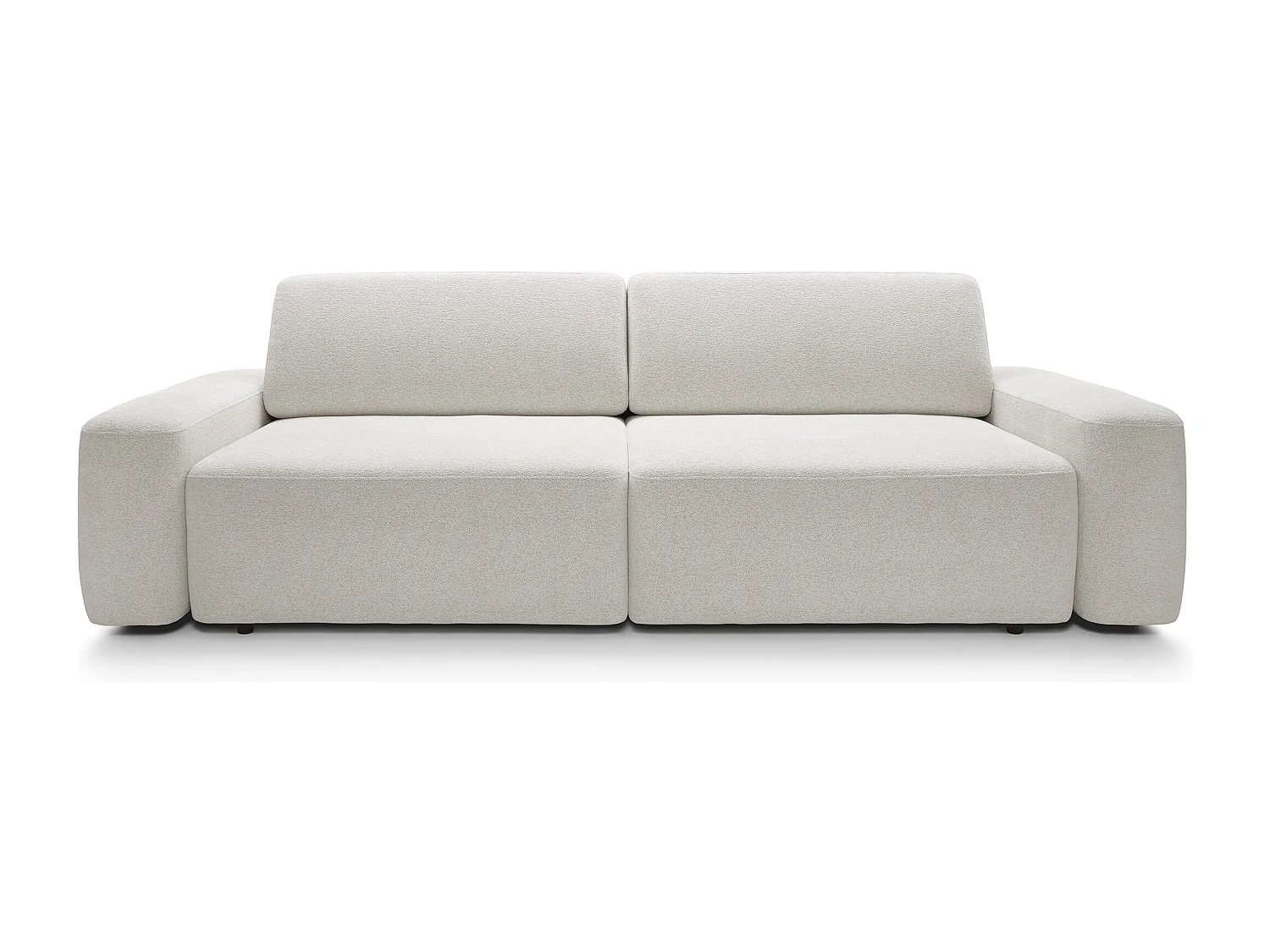 Canapé 4 places, indépendant, coffre, mousse PUR, tissu Raven, couchage 120x200cm, taille 257x82x105cm, Beige