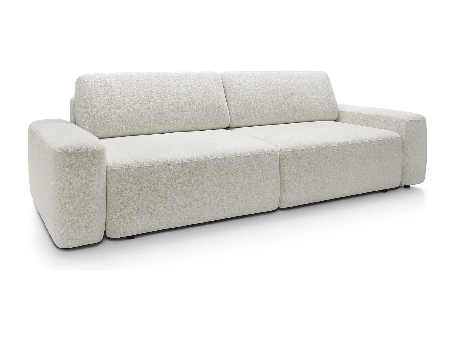 Canapé 4 places, indépendant, coffre, mousse PUR, tissu Raven, couchage 120x200cm, taille 257x82x105cm, Beige