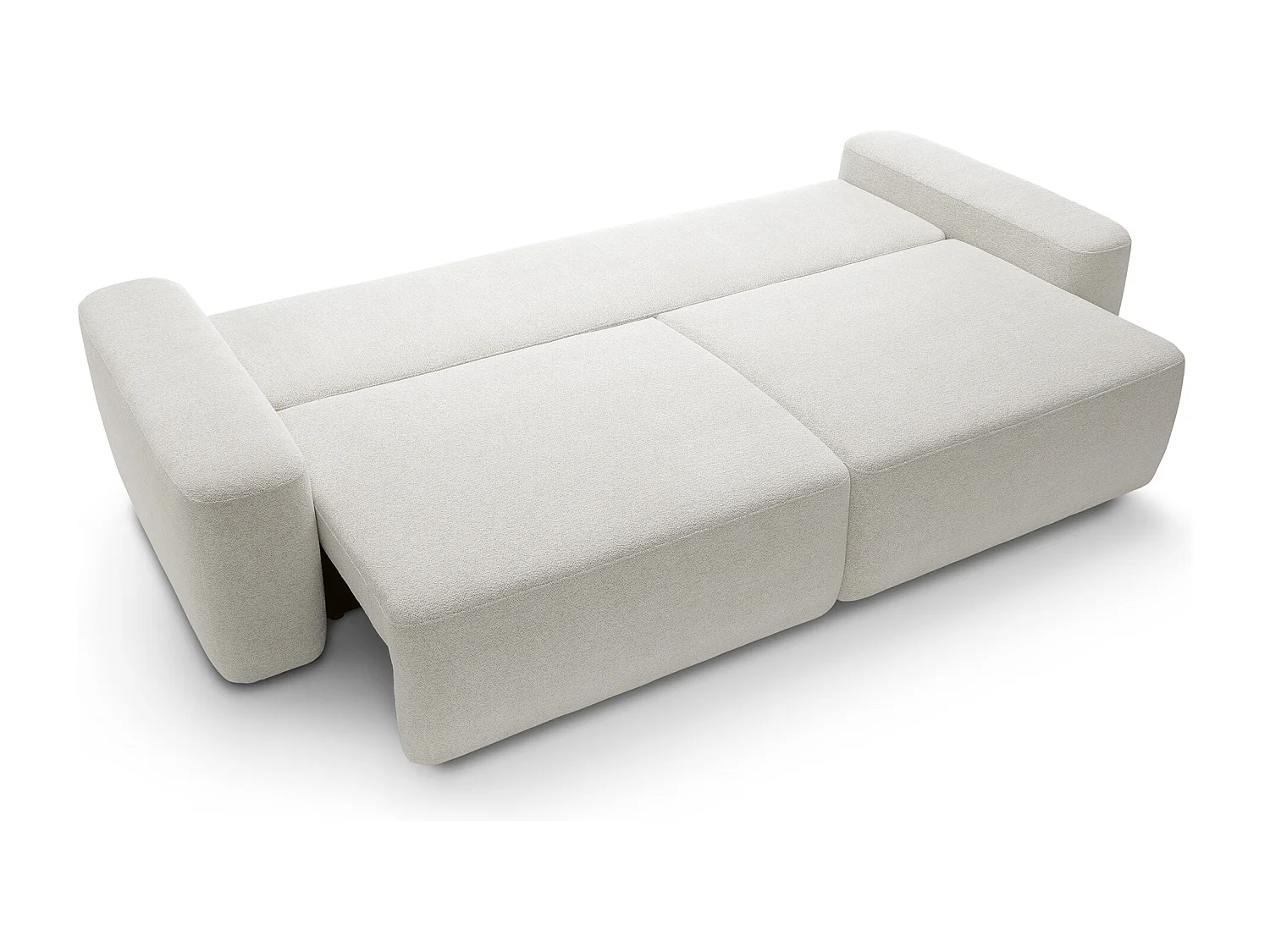 Canapé 4 places, indépendant, coffre, mousse PUR, tissu Raven, couchage 120x200cm, taille 257x82x105cm, Beige