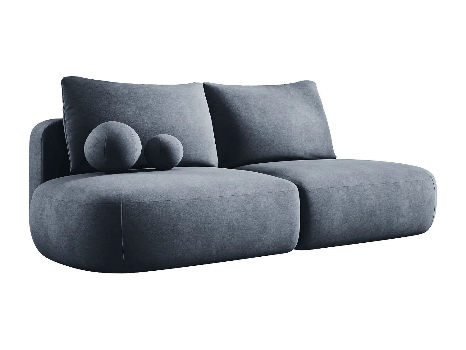 Schlafsofa Moderne  BABU mit Schlaffunktion – 3-Sitzer Sofa mit Bettkasten, DL-Automat, 2 Rückenkissen, 2 Zierkissen, 240x90x90 cm Dunkelgrau