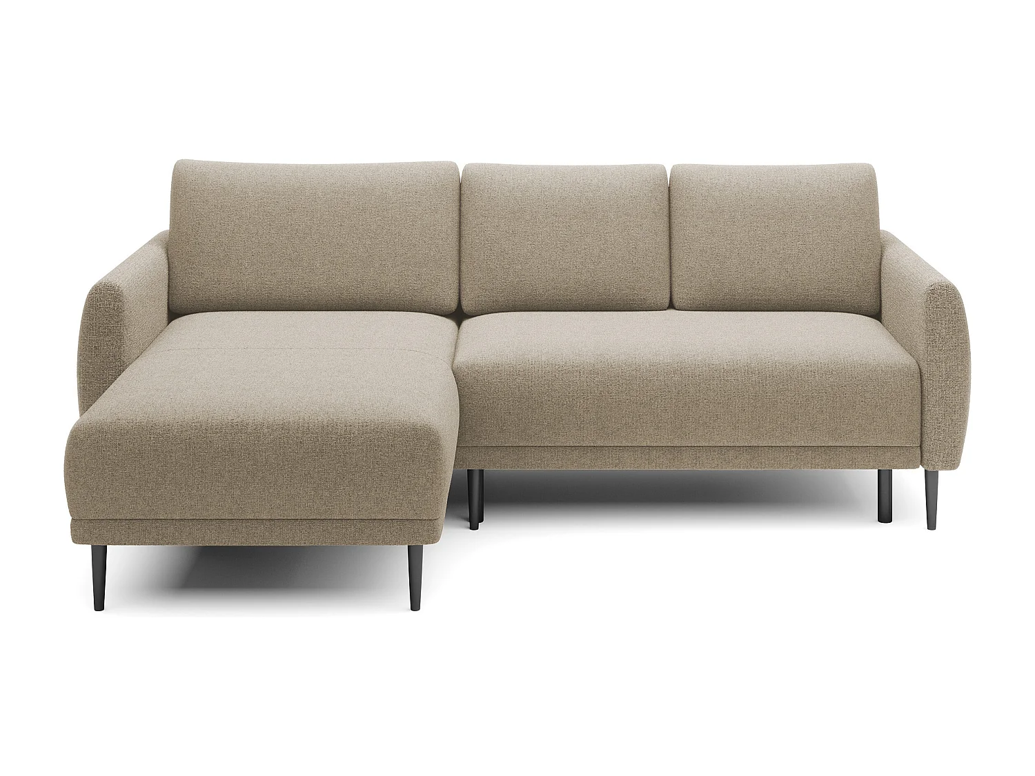 CANAPE BONO Canapé élégant avec fonction sommeil, Pieds en bois robustes, Accoudoirs élégants, Assise profonde 226x164x88cm, Côté gauche Sable