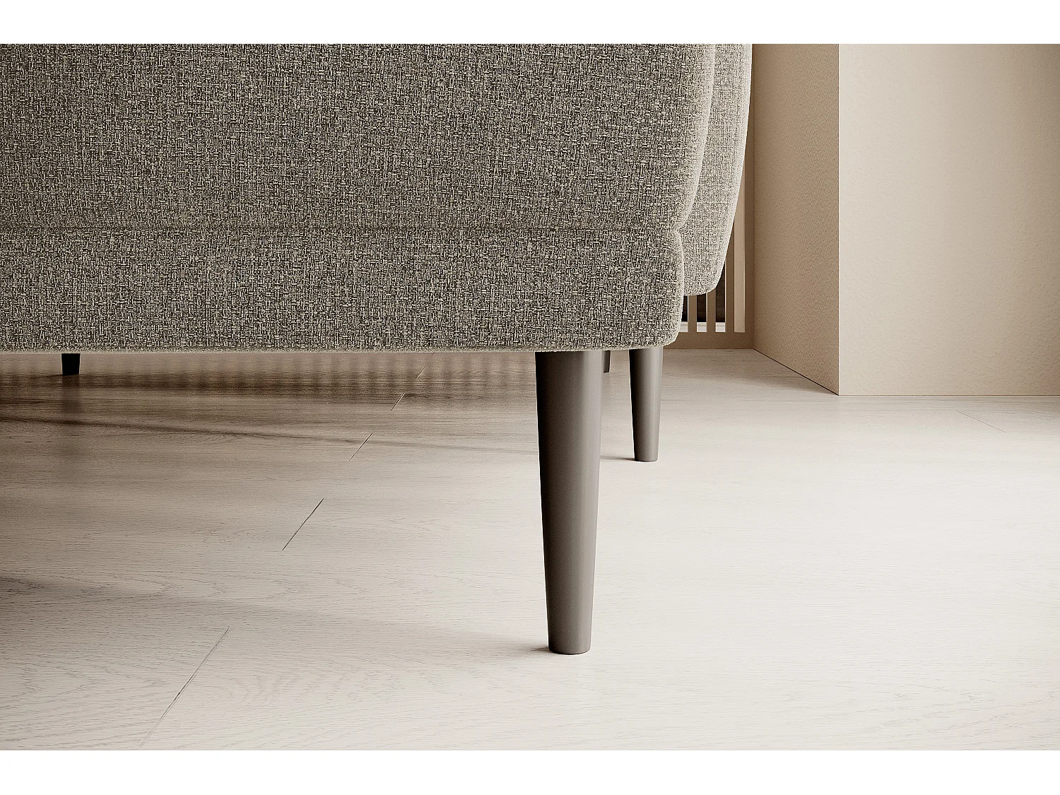 CANAPE BONO Canapé élégant avec fonction sommeil, Pieds en bois robustes, Accoudoirs élégants, Assise profonde 226x164x88cm, Côté gauche Sable