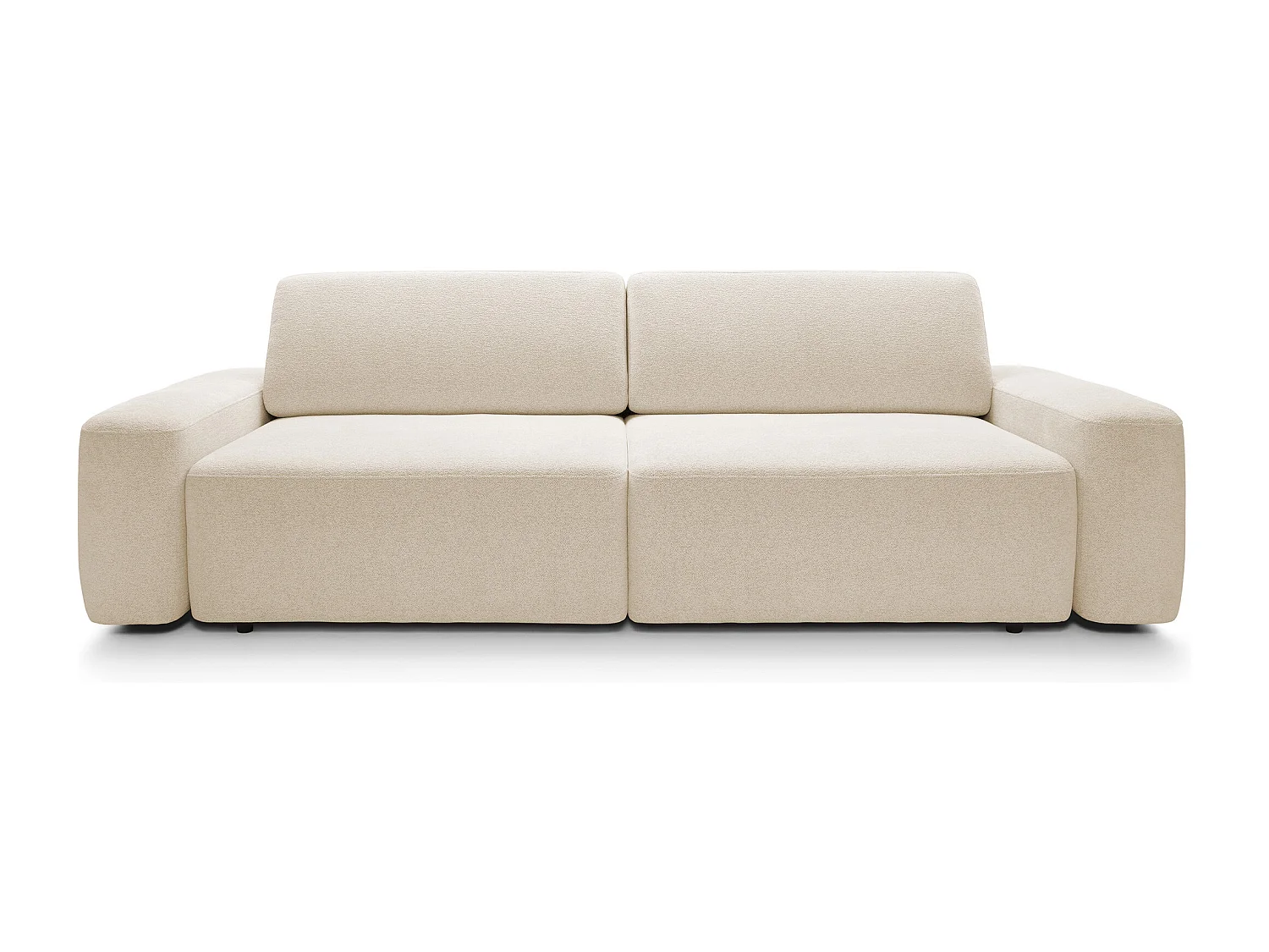 Canapé 4 places, indépendant, coffre, mousse PUR, tissu Raven, couchage 120x200cm, taille 257x82x105cm, Sable