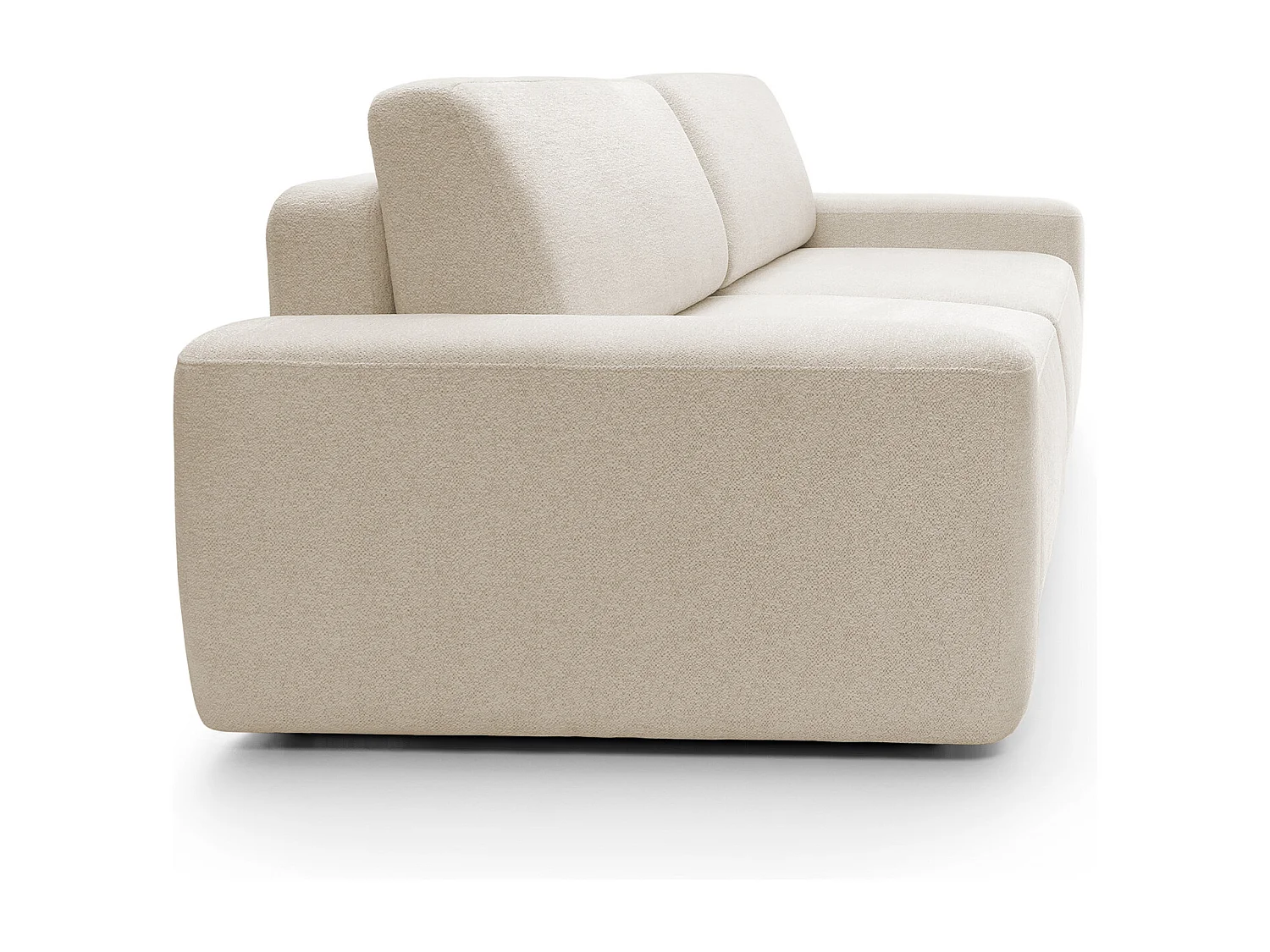 Canapé 4 places, indépendant, coffre, mousse PUR, tissu Raven, couchage 120x200cm, taille 257x82x105cm, Sable