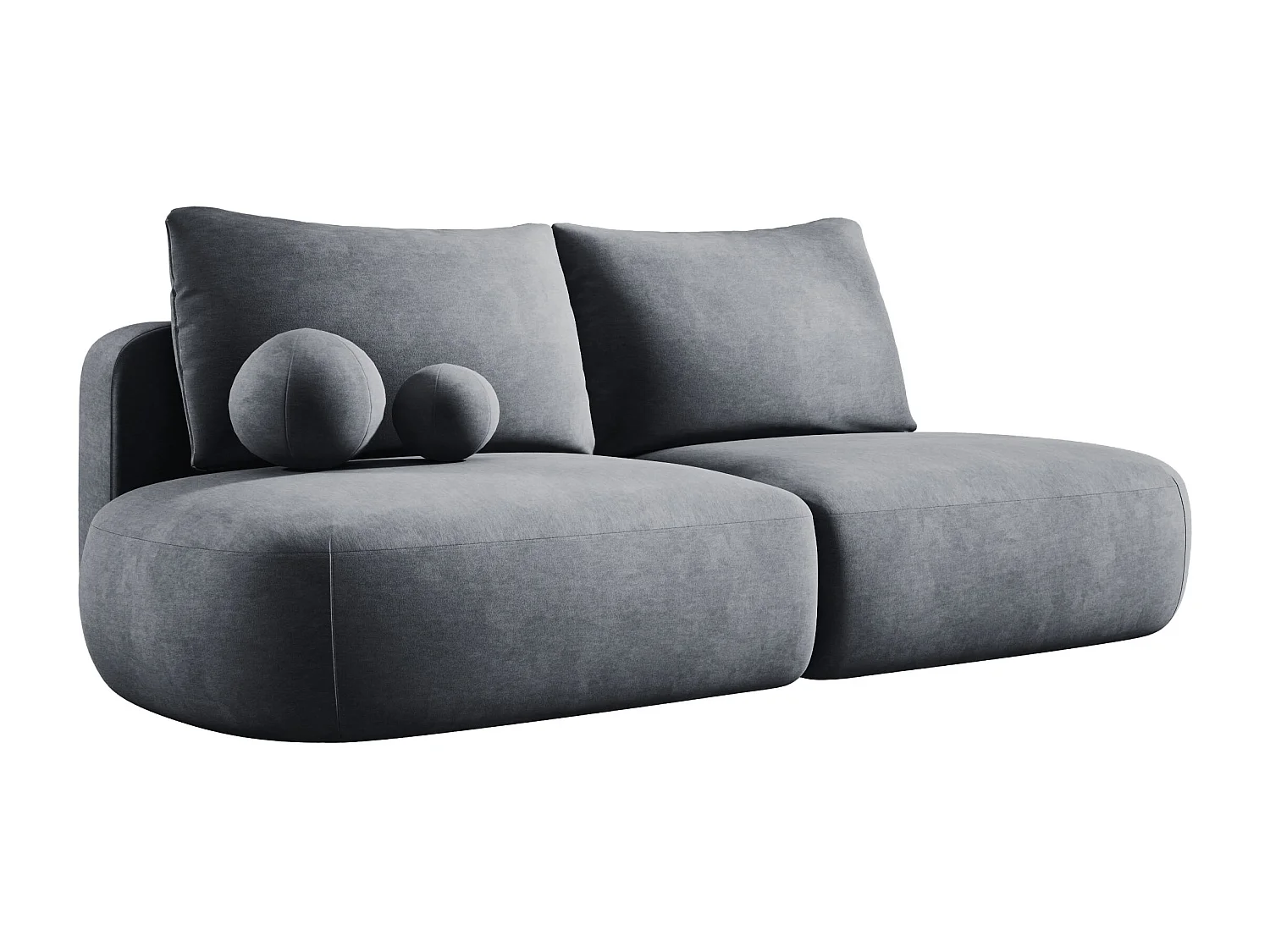 Schlafsofa Moderne  BABU mit Schlaffunktion – 3-Sitzer Sofa mit Bettkasten, DL-Automat, 2 Rückenkissen, 2 Zierkissen, 240x90x90 cm Grau