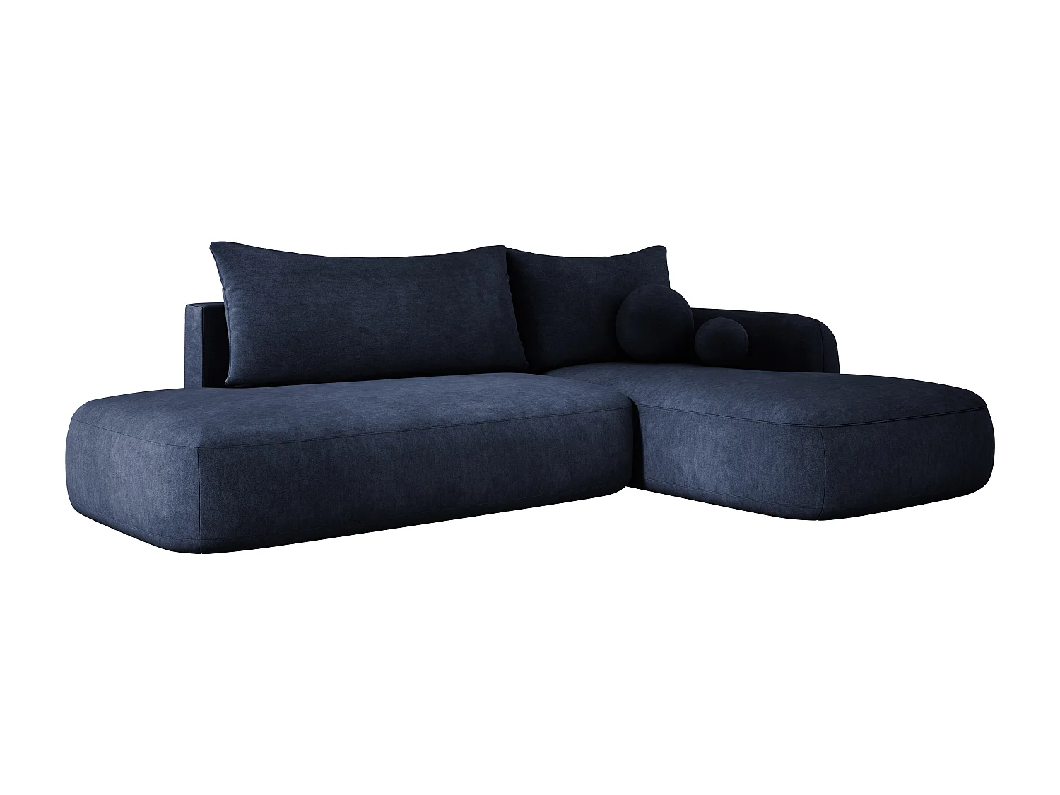 Ecksofa BABU Mit Bettfunktion – Moderne Polsterecke Für Wohnzimmer Funktionales Schlafsofa Im Stoff CLOUD, 300x105x60cm, Rechte Seite, Blau