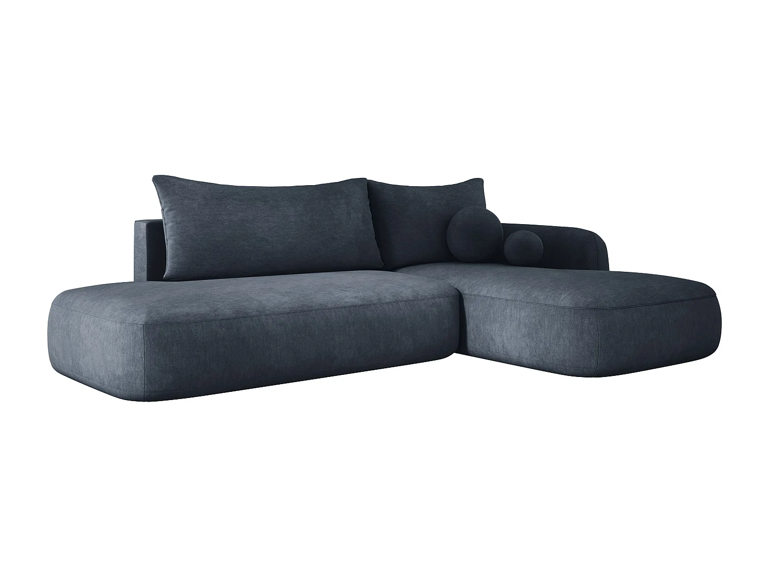 Ecksofa BABU Mit Bettfunktion – Moderne Polsterecke Für Wohnzimmer Funktionales Schlafsofa Im Stoff CLOUD, 300x105x60cm, Rechte Seite, Graphit