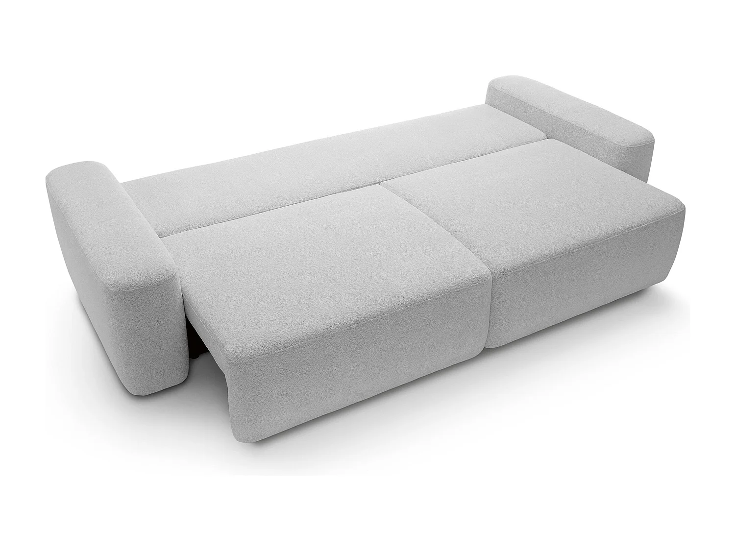 Canapé 4 places, indépendant, coffre, mousse PUR, tissu Raven, couchage 120x200cm, taille 257x82x105cm, Frêne