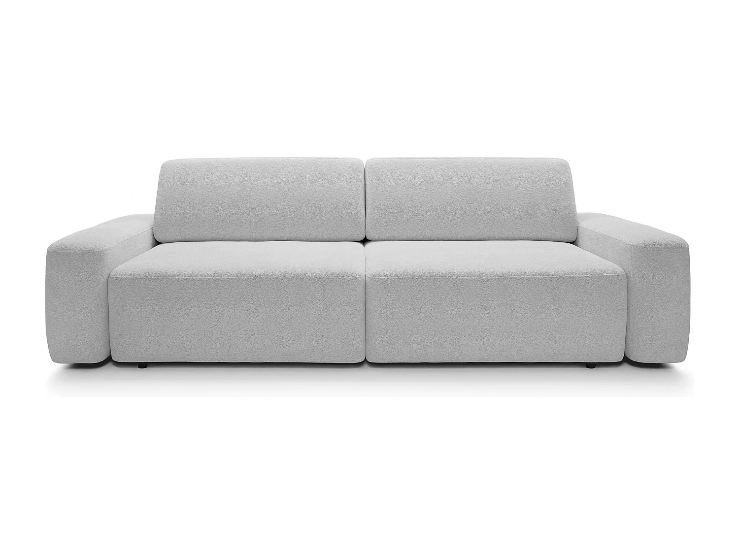 Canapé 4 places, indépendant, coffre, mousse PUR, tissu Raven, couchage 120x200cm, taille 257x82x105cm, Frêne