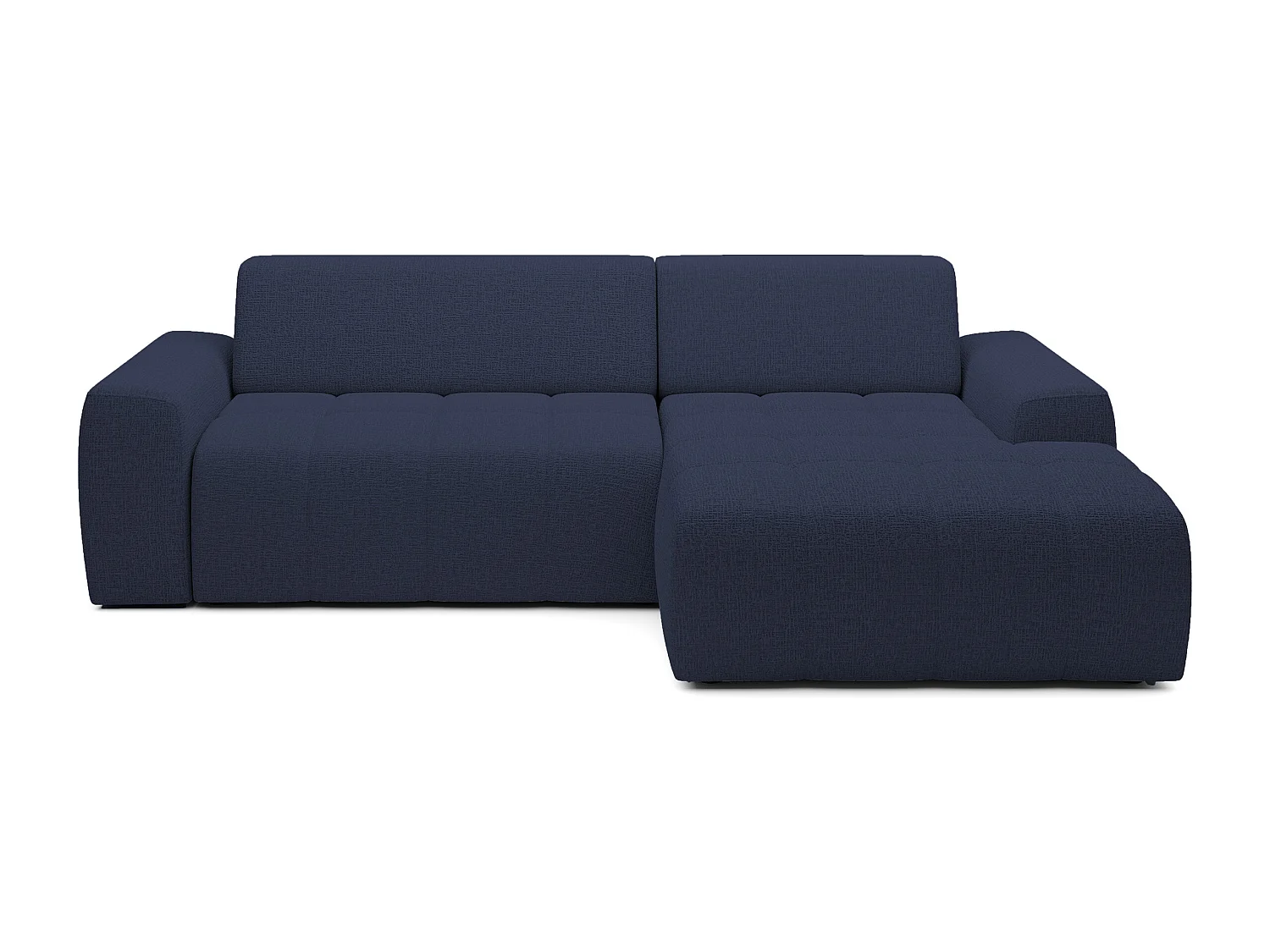Canapé d'angle Savio indépendant, tissu Kansas résistant, dim. 265x172x81cm, couchage 206x92cm, côté droit, bleu