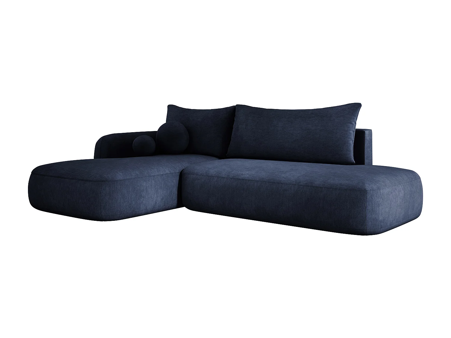 Ecksofa BABU Mit Bettfunktion – Moderne Polsterecke Für Wohnzimmer Funktionales Schlafsofa Im Stoff CLOUD, 300x105x60cm, Linke Seite, Blau