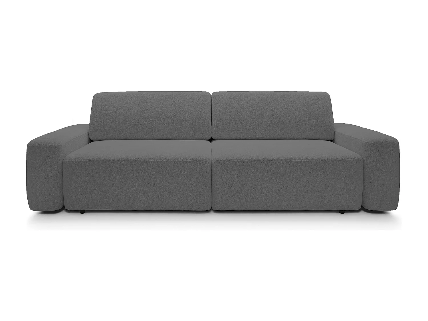 4-Sitzer-Sofa, freistehend, Bettzeugcontainer, Polsterung aus PUR-Schaum, Stoff Raven, Schlaffunktion: 120x200cm, Größe: 257x82x105cm, Grau