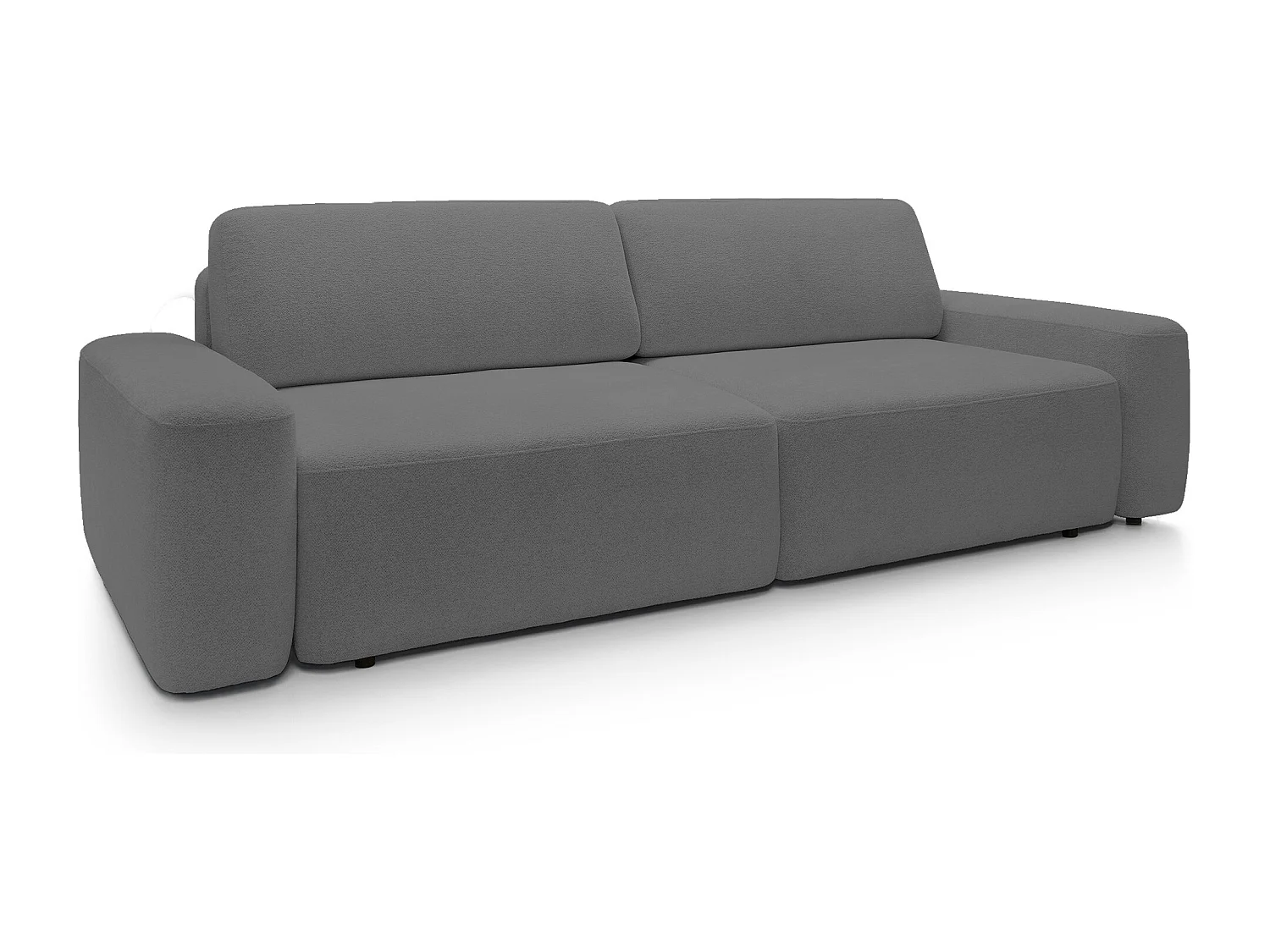 4-Sitzer-Sofa, freistehend, Bettzeugcontainer, Polsterung aus PUR-Schaum, Stoff Raven, Schlaffunktion: 120x200cm, Größe: 257x82x105cm, Grau