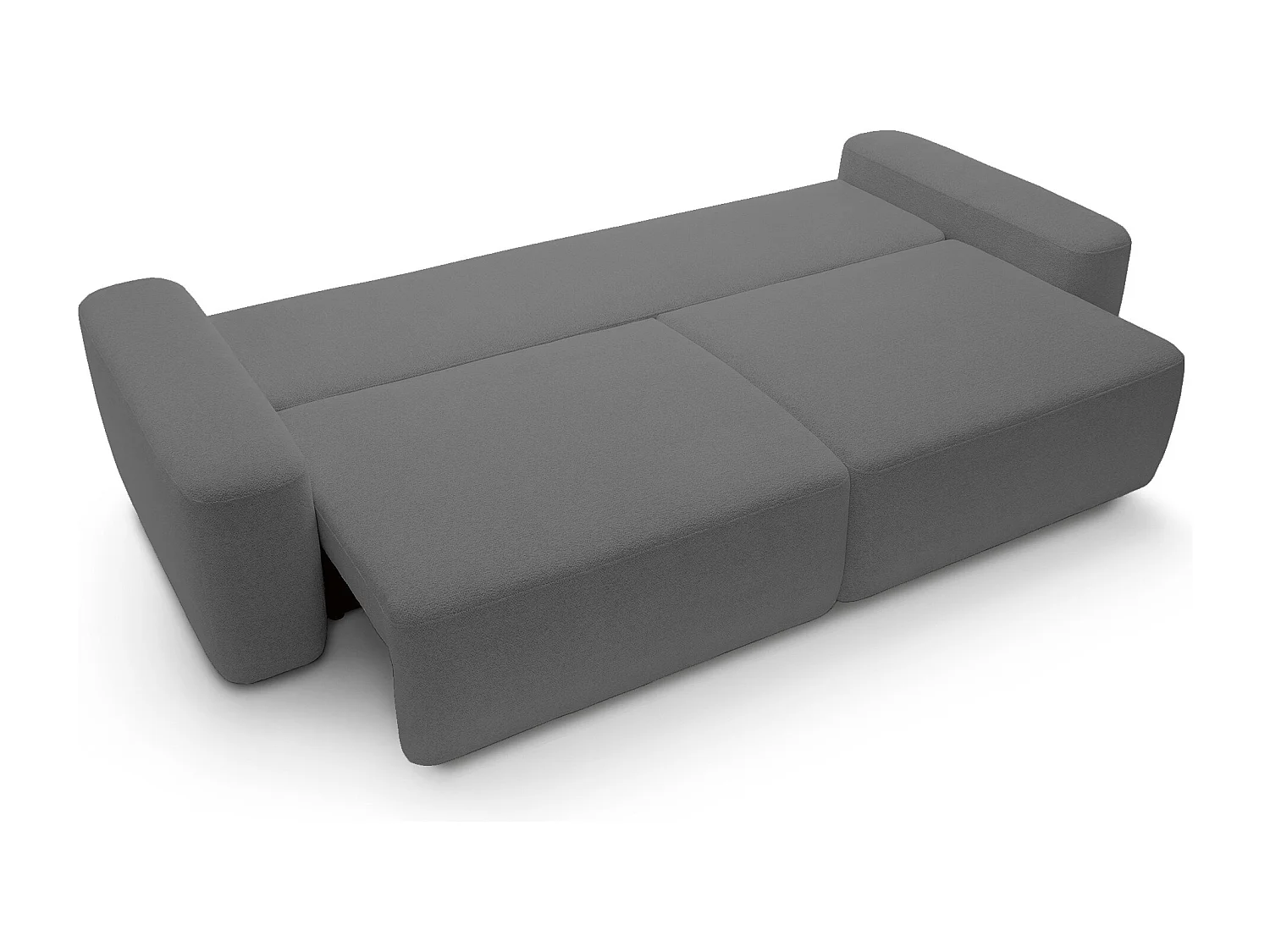 4-Sitzer-Sofa, freistehend, Bettzeugcontainer, Polsterung aus PUR-Schaum, Stoff Raven, Schlaffunktion: 120x200cm, Größe: 257x82x105cm, Grau