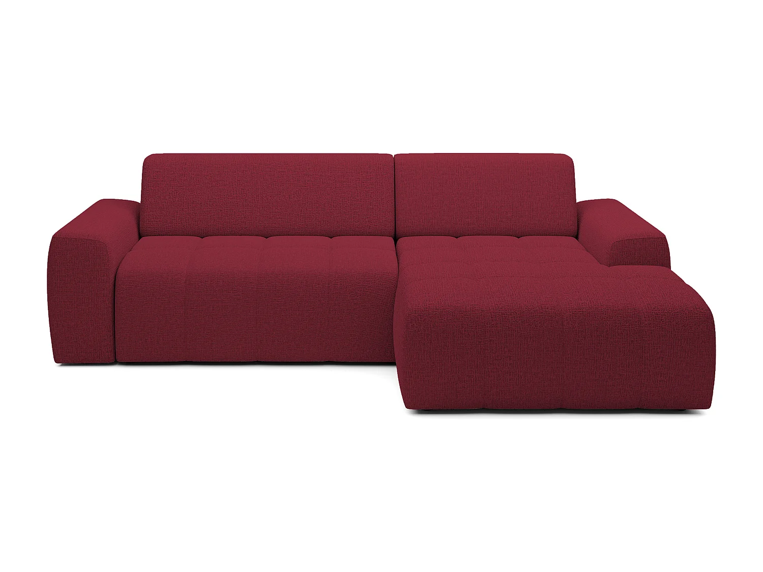 Canapé d'angle Savio indépendant, tissu Kansas résistant, dim. 265x172x81cm, couchage 206x92cm, côté droit, cerisier