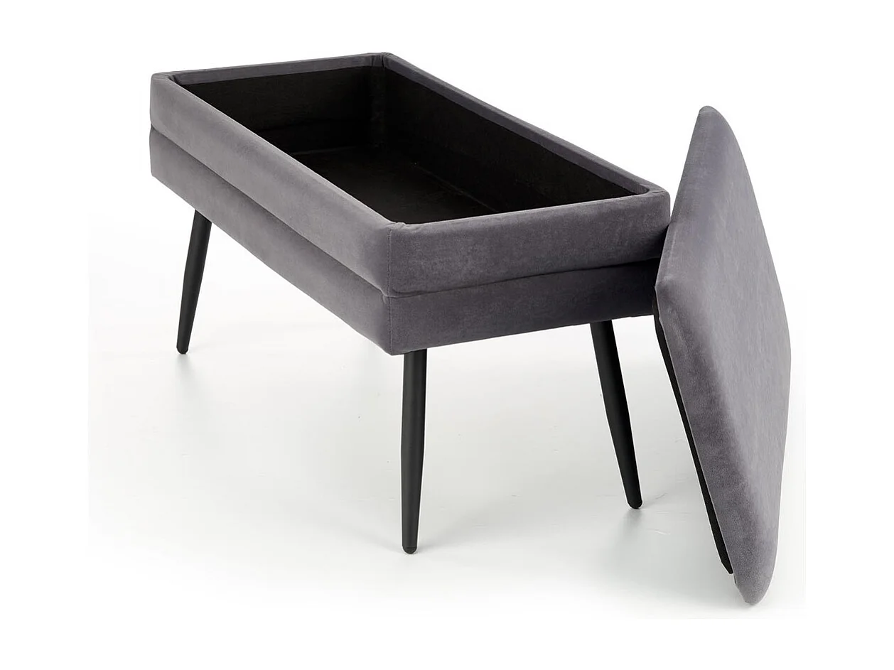 Sitzbank Velva/Samtstoffbezug/Grau&Schwarz