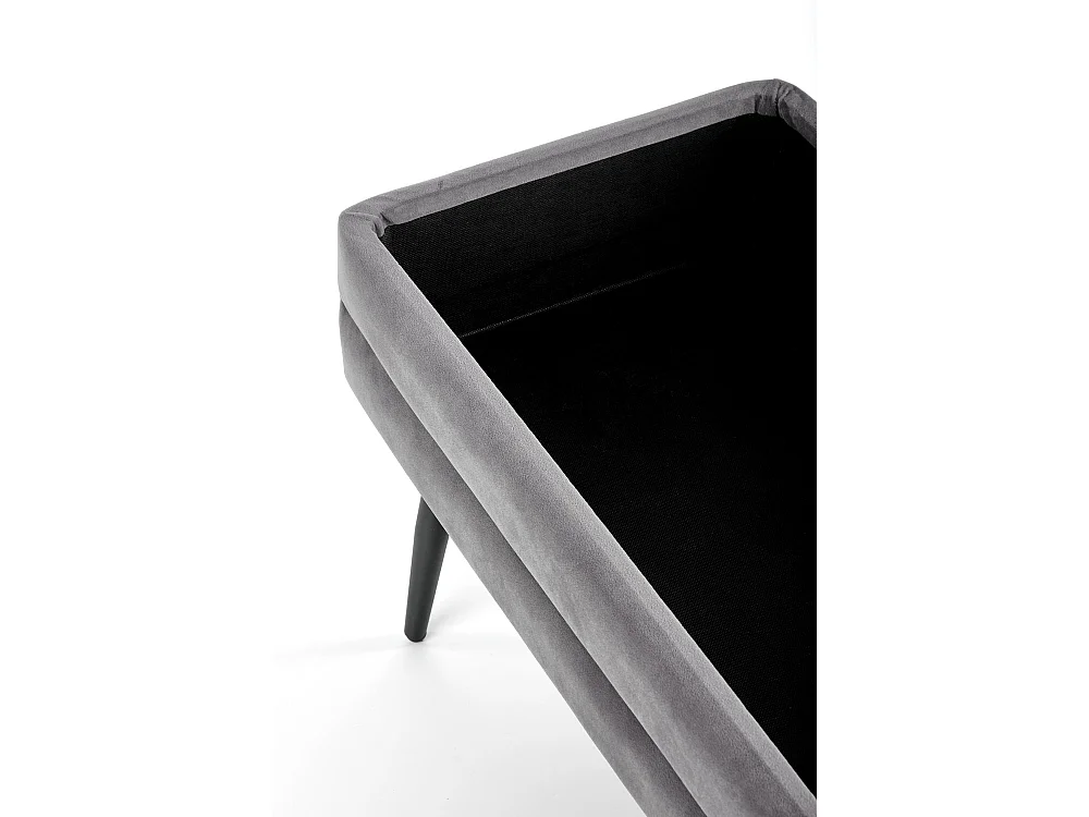 Sitzbank Velva/Samtstoffbezug/Grau&Schwarz