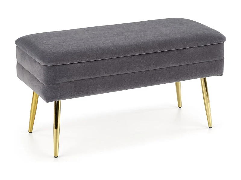 Sitzbank Velva/Samtstoffbezug/Grau&Gold