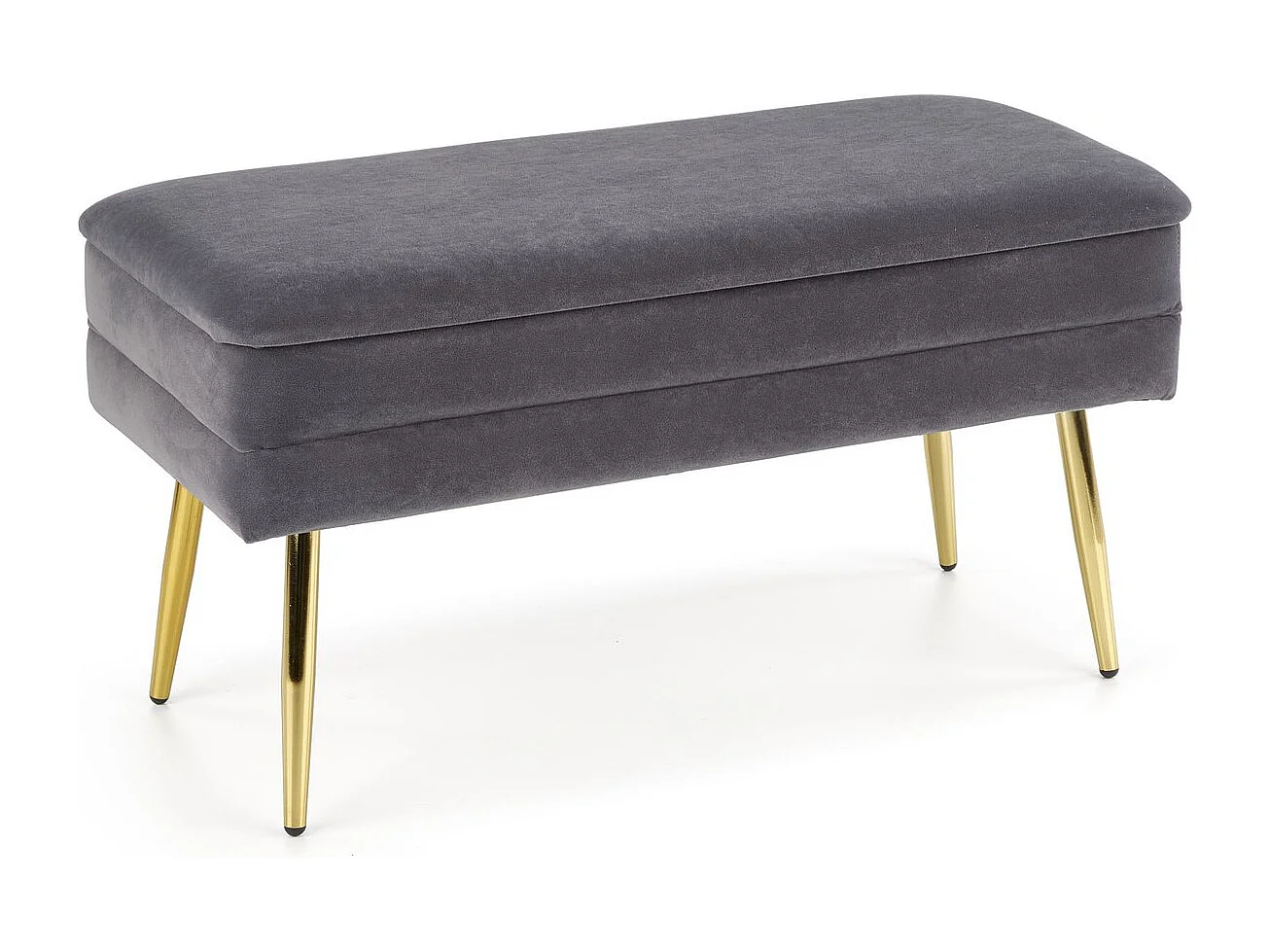 Sitzbank Velva/Samtstoffbezug/Grau&Gold