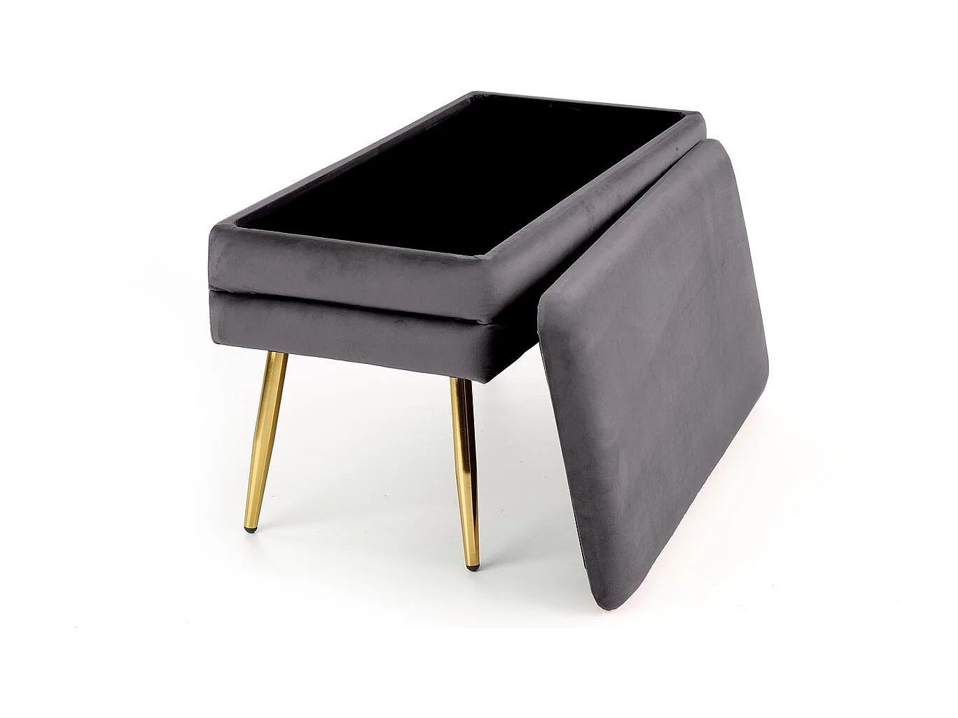 Sitzbank Velva/Samtstoffbezug/Grau&Gold