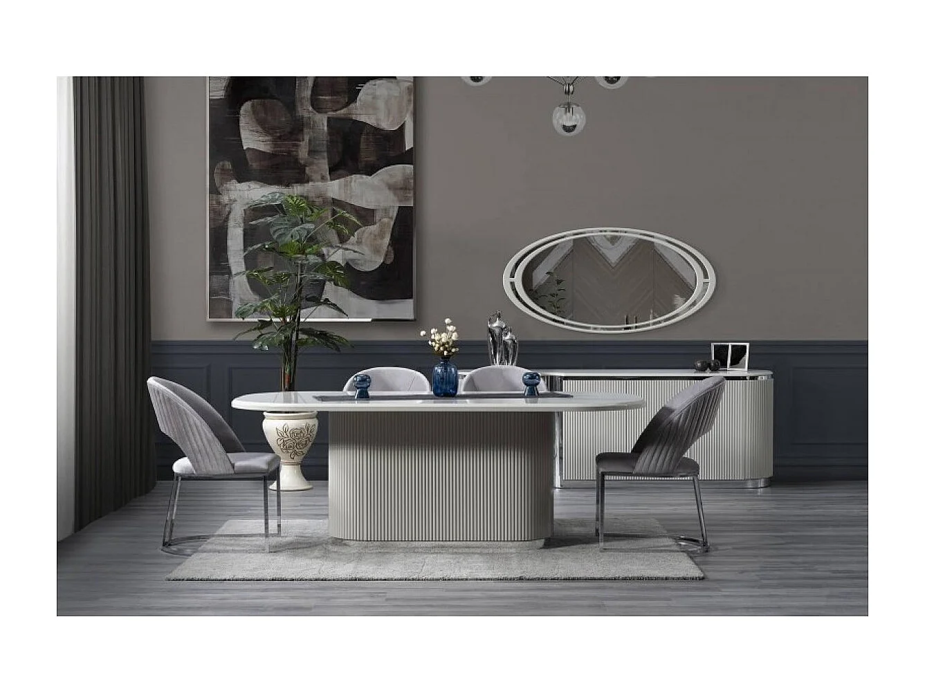 Sedia Grand/Tessuto/Grigio