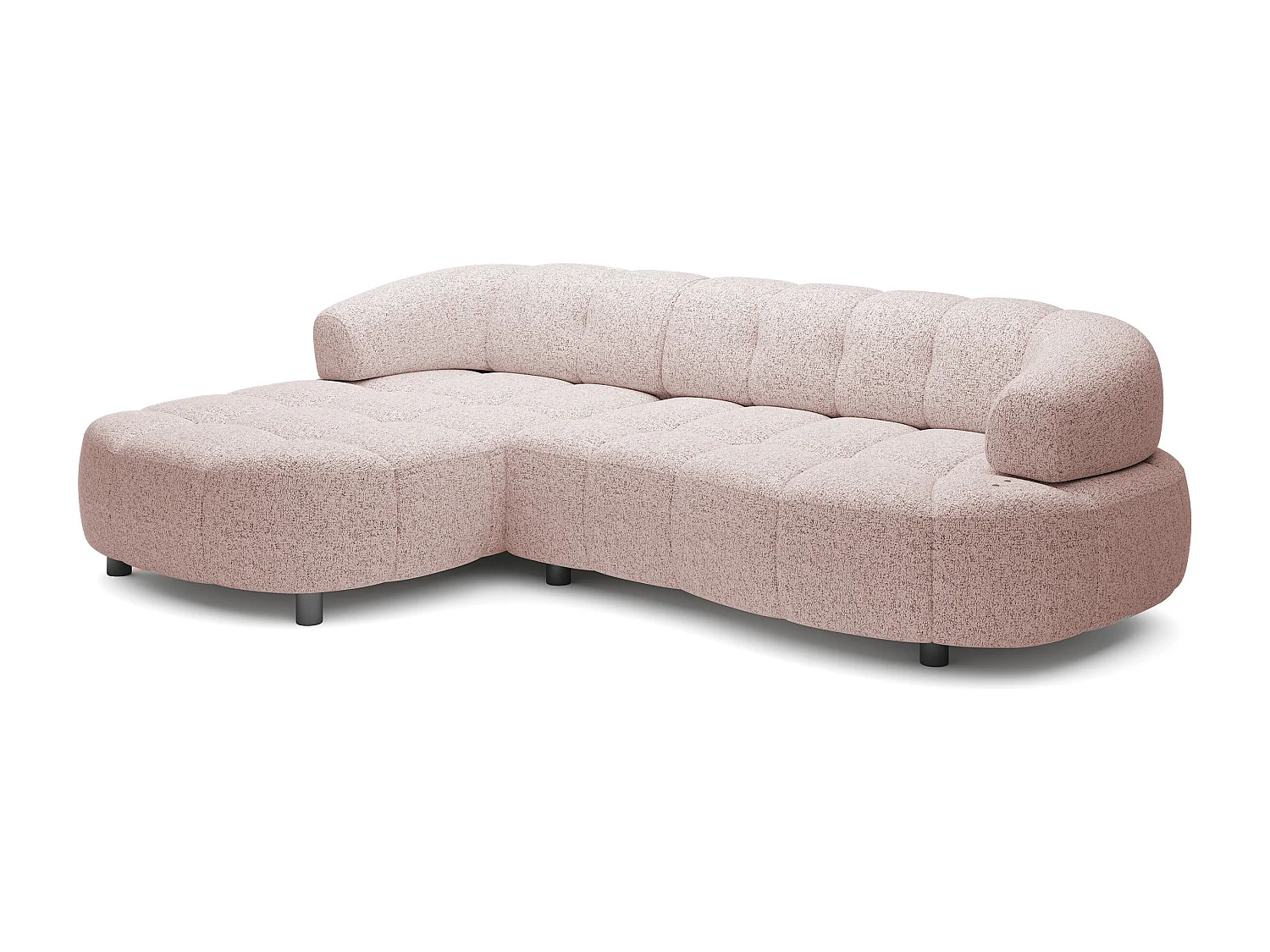 HOEKBANK WESPER S - SOFA met elektrische zitverstelling, L-vormig, vrijstaand, relaxfunctie, 183x284x79cm links poederroze