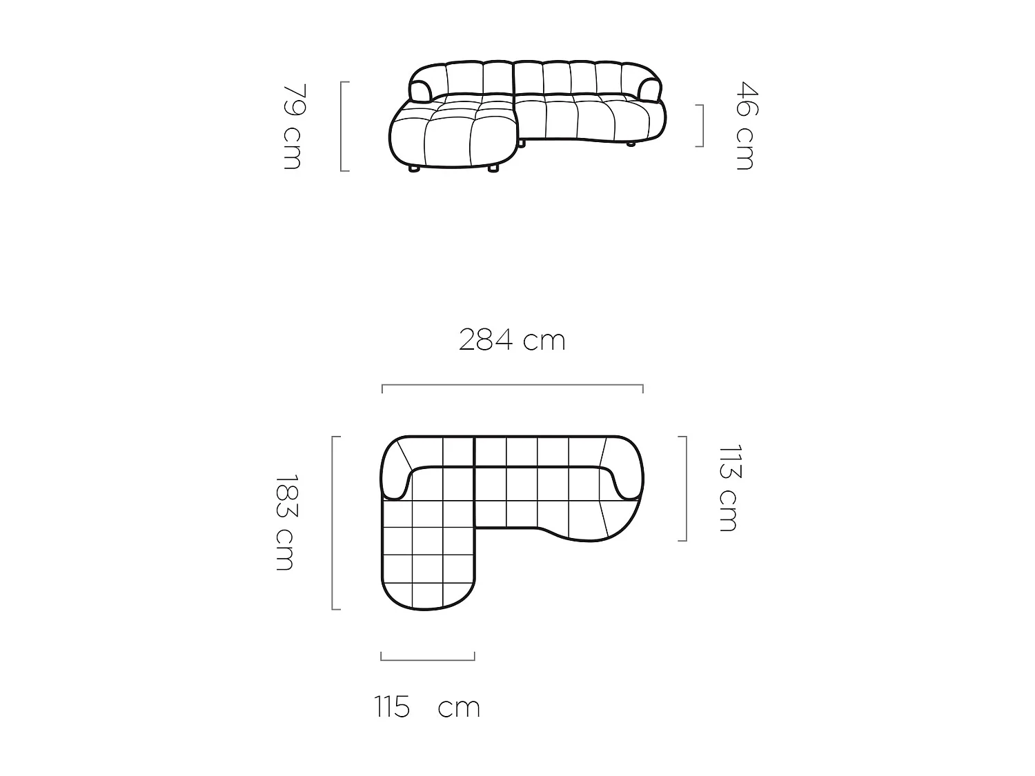HOEKBANK WESPER S - SOFA met elektrische zitverstelling, L-vormig, vrijstaand, relaxfunctie, 183x284x79cm links poederroze