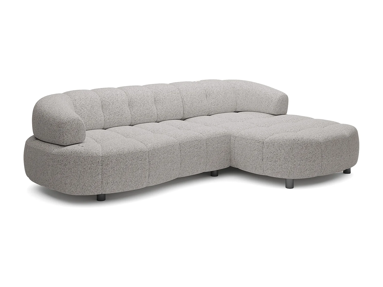 HOEKBANK WESPER S - SOFA met elektrische zitverstelling, L-vormig, vrijstaand, relaxfunctie, 183x284x79cm rechts lichtgrijs