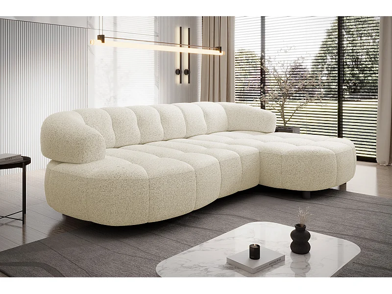 Canapé d'angle WESPER S - Relax électrique, en L, autoportant, 183x284x79cm, droite beige
