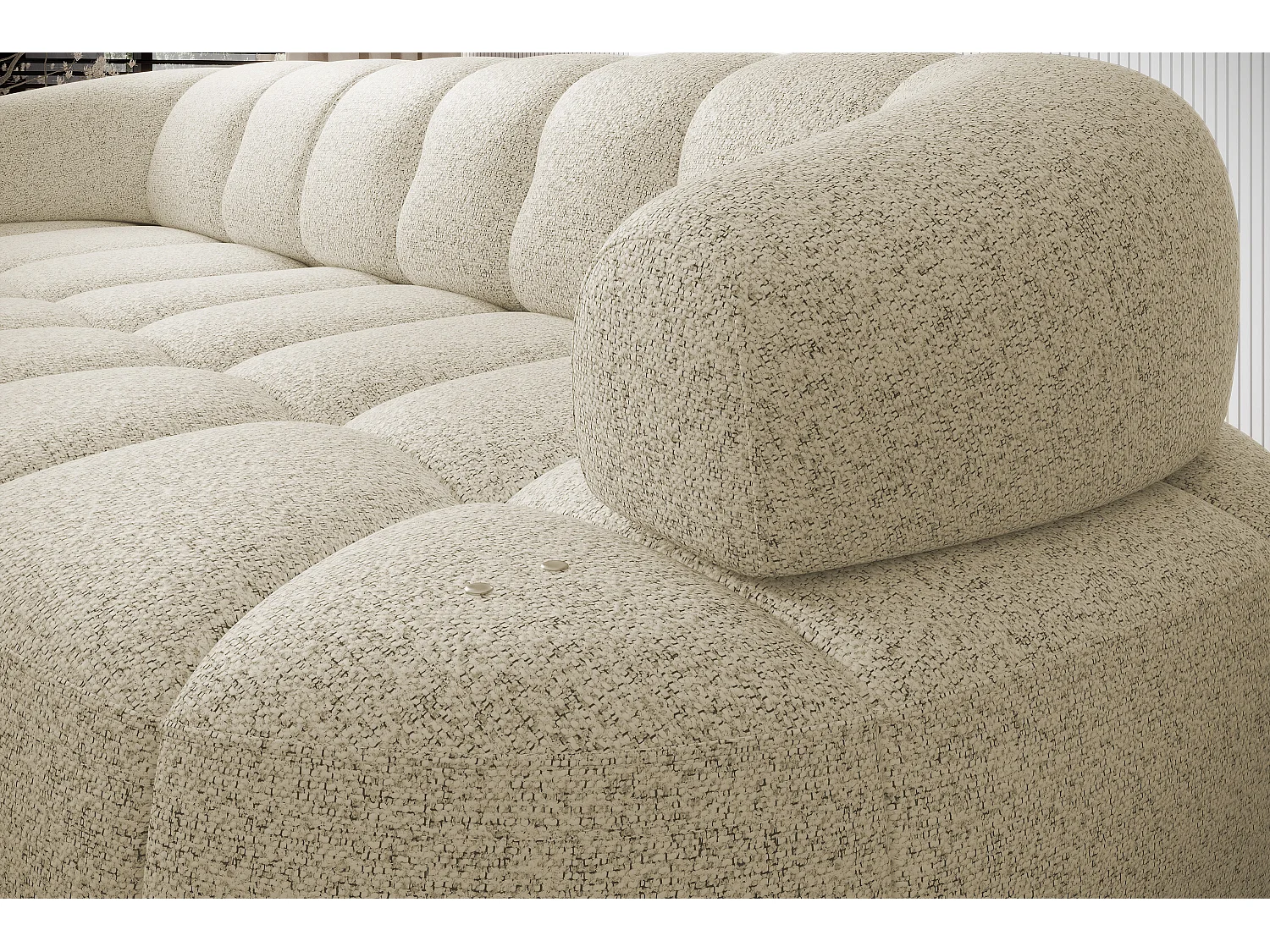 HOEKBANK WESPER S - SOFA met elektrische zitverstelling, L-vormig, vrijstaand, relaxfunctie, 183x284x79cm rechts beige
