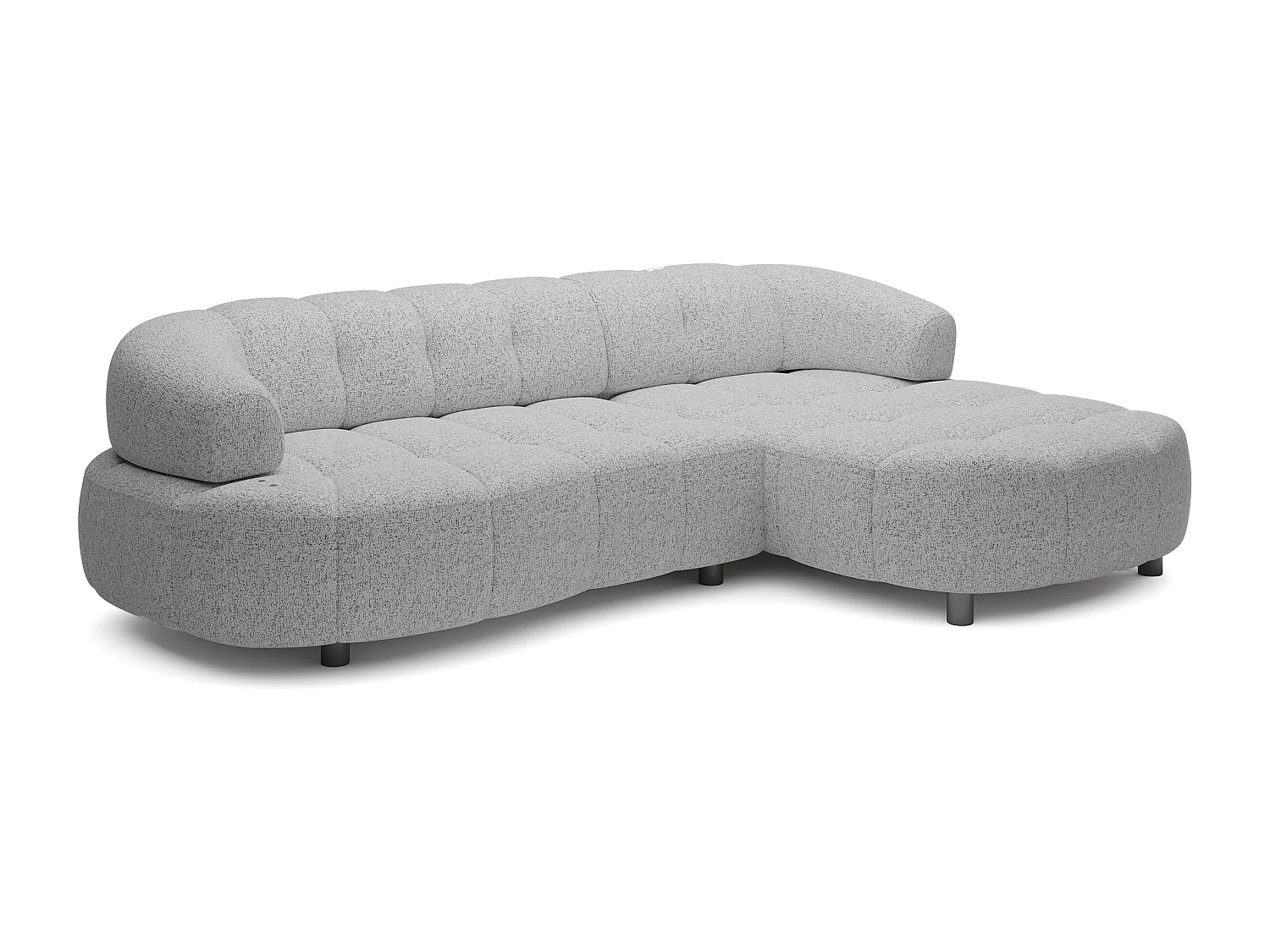 HOEKBANK WESPER S - SOFA met elektrische zitverstelling, L-vormig, vrijstaand, relaxfunctie, 183x284x79cm rechts grijs
