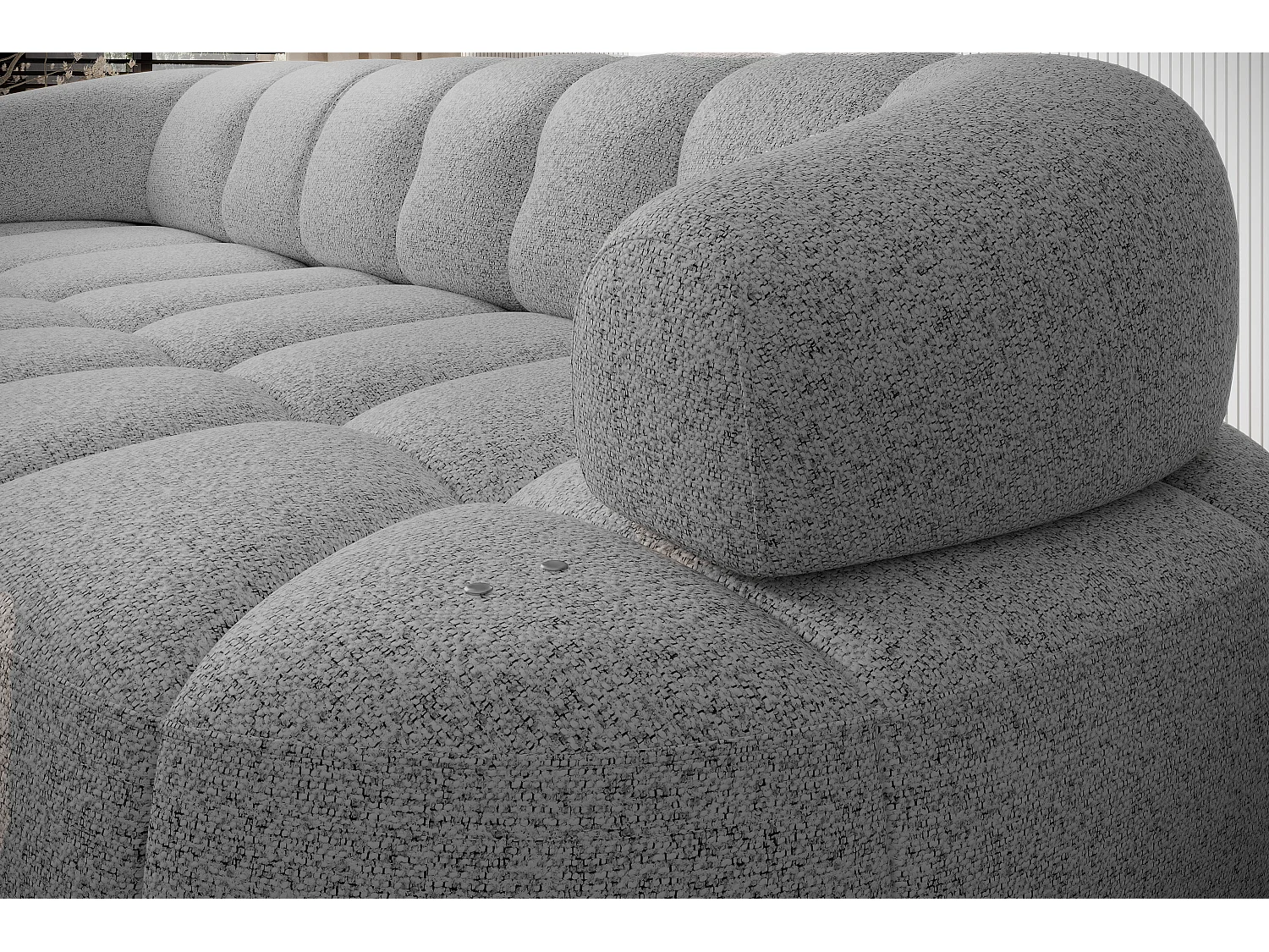 HOEKBANK WESPER S - SOFA met elektrische zitverstelling, L-vormig, vrijstaand, relaxfunctie, 183x284x79cm rechts grijs
