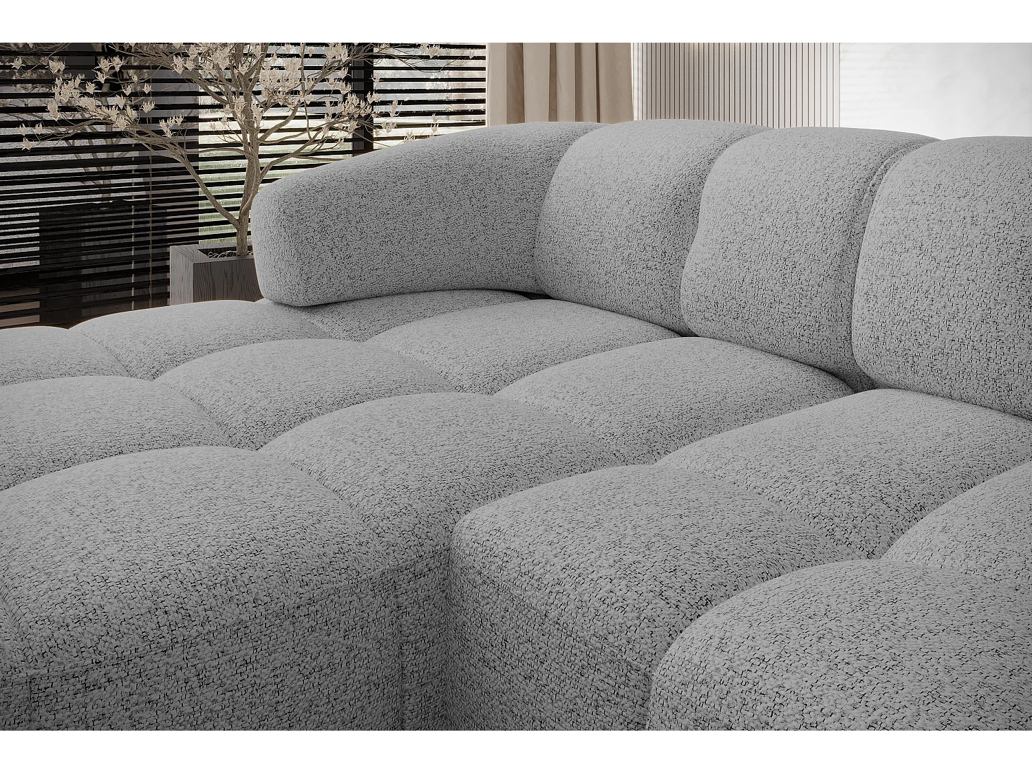 HOEKBANK WESPER S - SOFA met elektrische zitverstelling, L-vormig, vrijstaand, relaxfunctie, 183x284x79cm rechts grijs