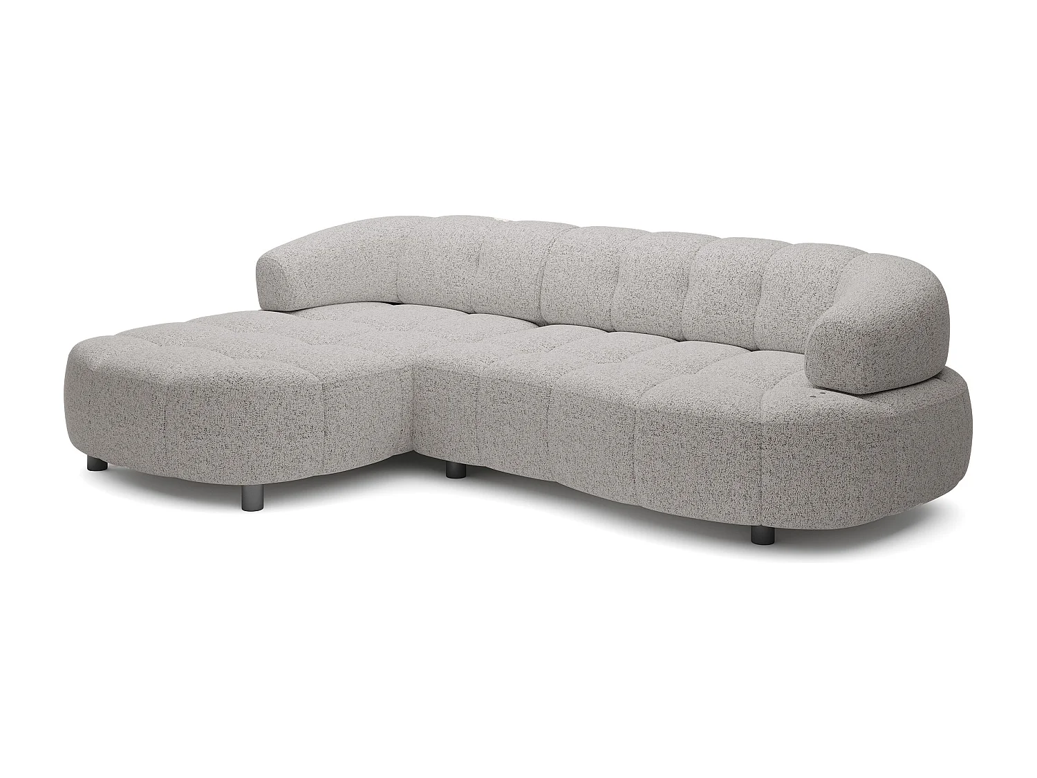 HOEKBANK WESPER S - SOFA met elektrische zitverstelling, L-vormig, vrijstaand, relaxfunctie, 183x284x79cm links lichtgrijs